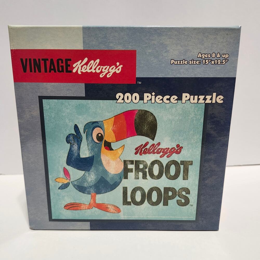 Vintage Kellogg's Froot Loops Toucan Sam 200 Piece Puzzle Pressman 2006 Sealed